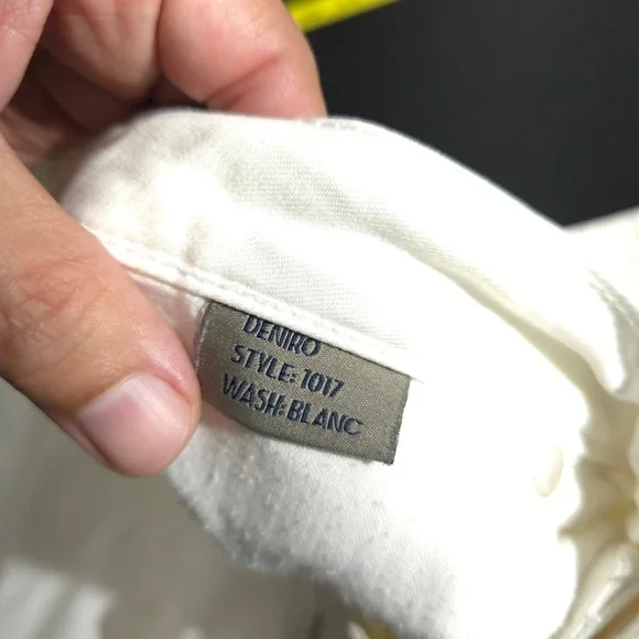 MONFRERE Jeans Womens 32 White Denim Straight Leg Blanc Wash Premium Designer - Picture 10 of 13